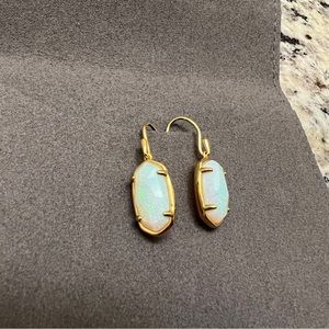 Kendra Scott Lee 18k Gold Vermeil Earrings in White Sterling Opal